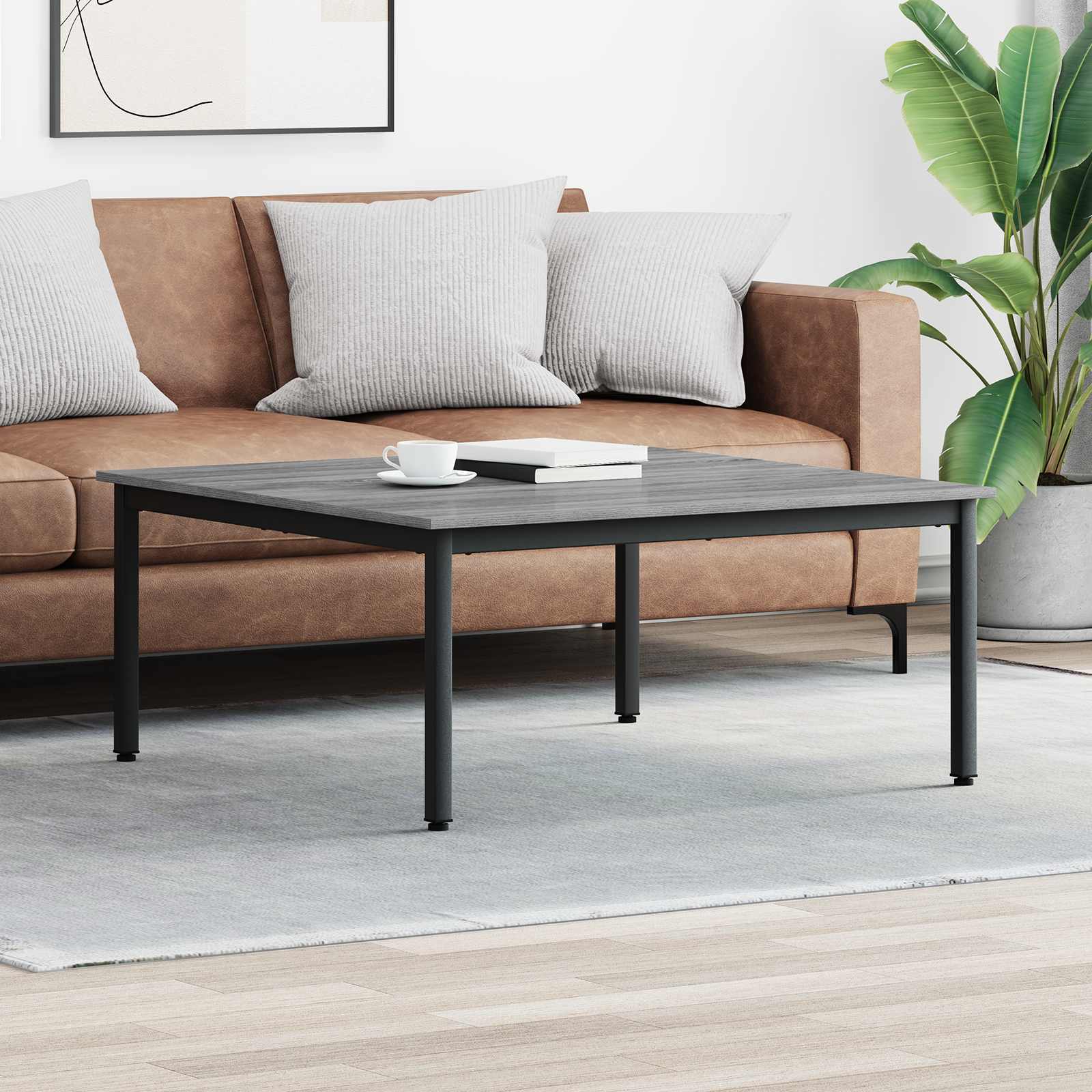 vidaXL Stolik kawowy Szary Sonoma 100 x 100 x 45 cm