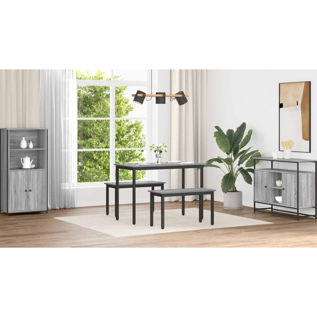 vidaXL ławka Szary Sonoma 80 x 35 x 45 cm Drewno inżynieryjne