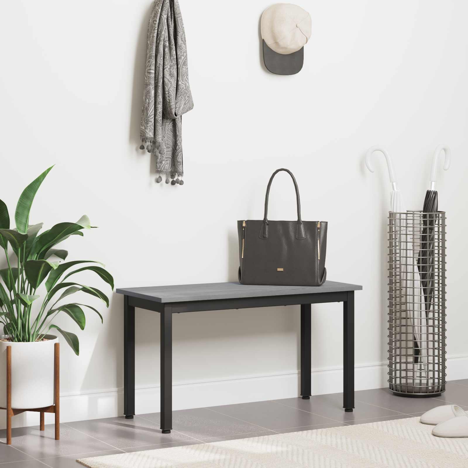 vidaXL ławka Szary Sonoma 80 x 35 x 45 cm Materiał drewnopochodny