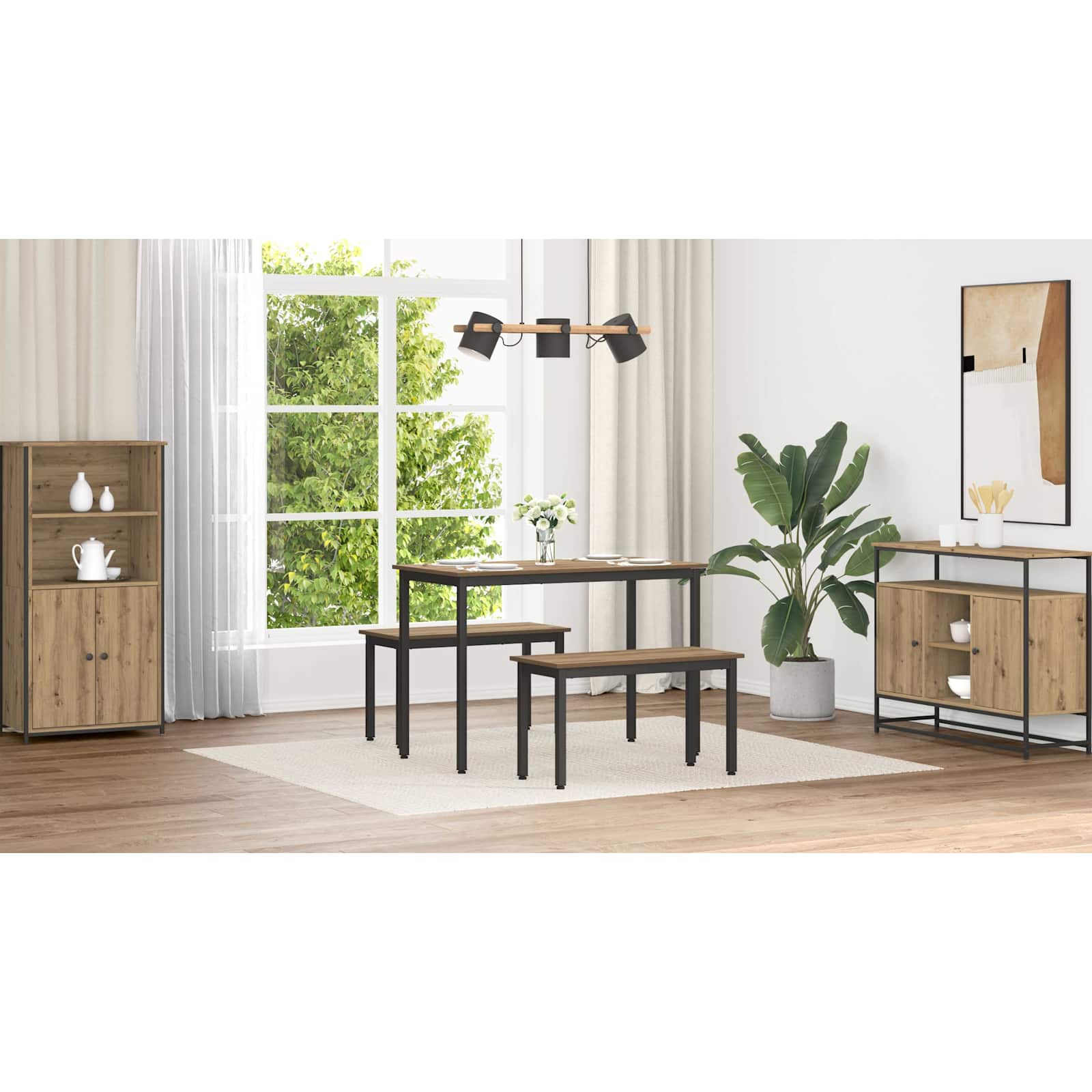 vidaXL ławka Dąb rzemieślniczy 80 x 35 x 45 cm Materiał drewnopochodny