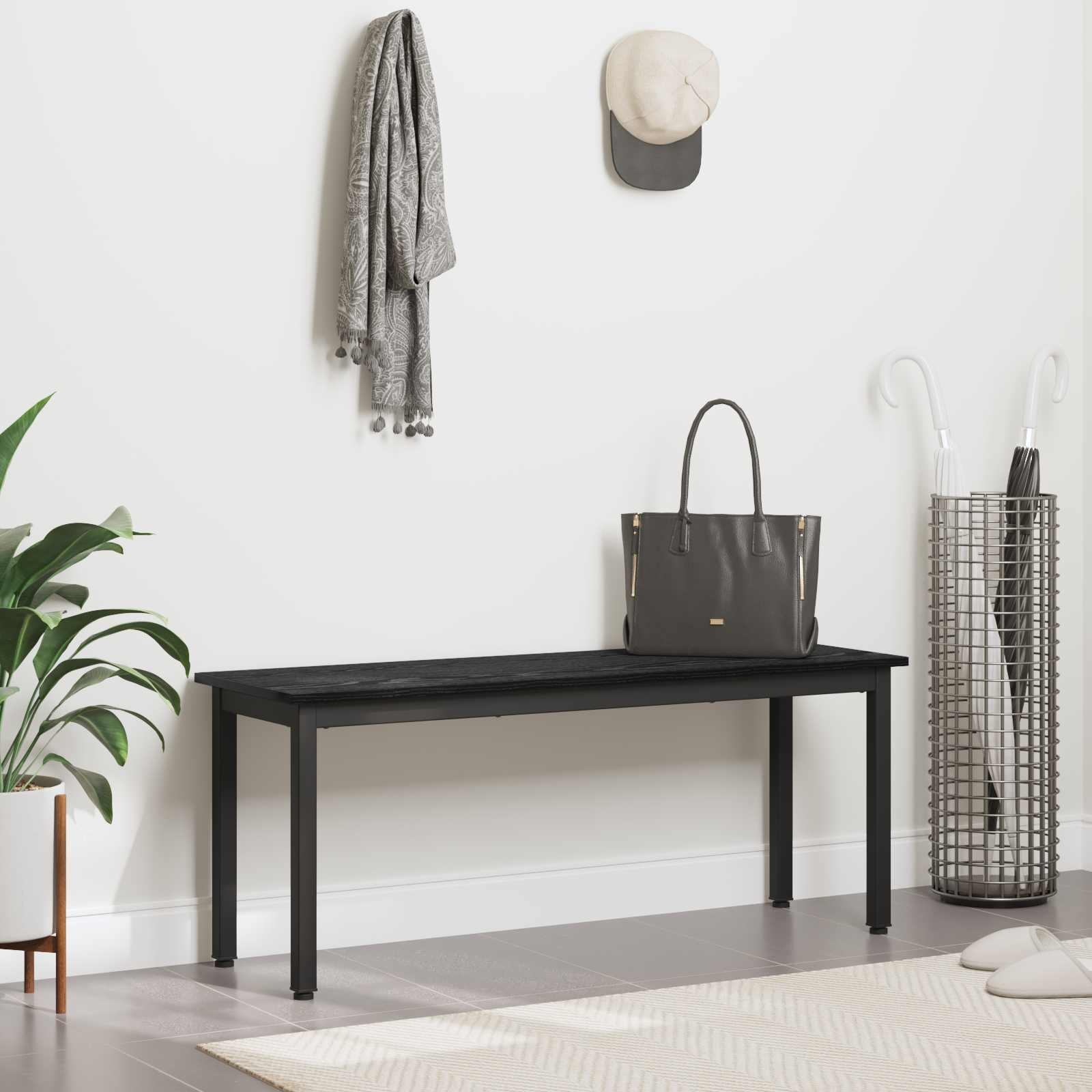 vidaXL ławka Czarny Dąb 110 x 35 x 45 cm Materiał drewnopochodny