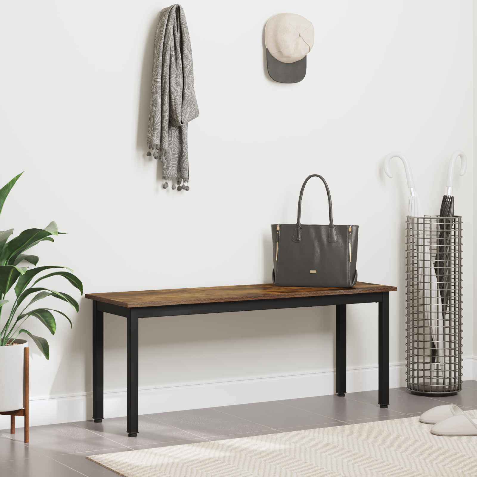 vidaXL ławka Dąb dymny 110 x 35 x 45 cm Materiał drewnopochodny