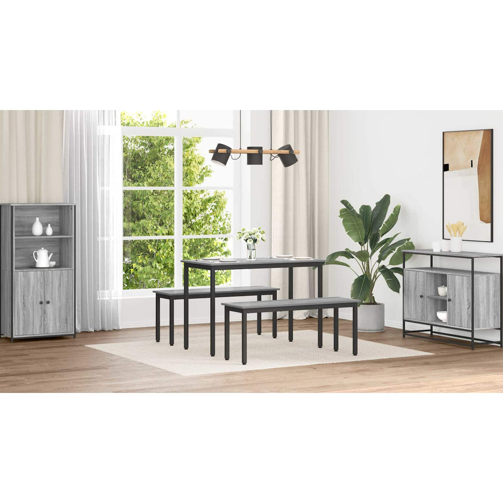 vidaXL ławka Szary Sonoma 110 x 35 x 45 cm Drewno inżynieryjne