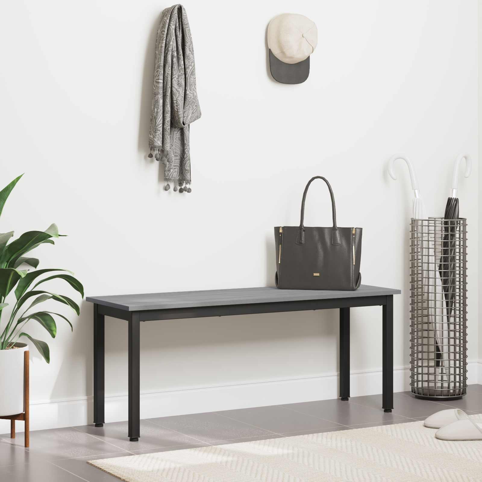 vidaXL ławka Szary Sonoma 110 x 35 x 45 cm Materiał drewnopochodny