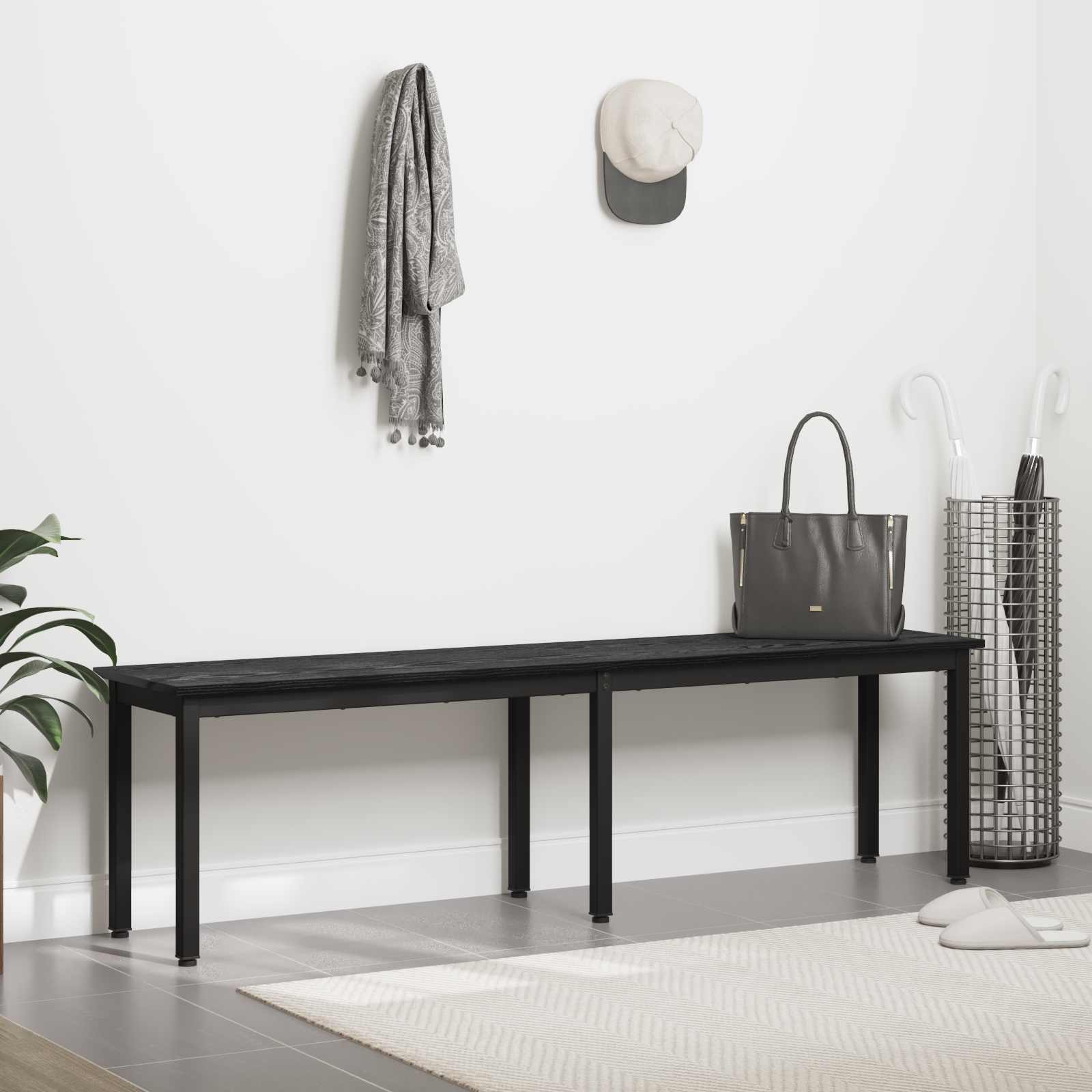 vidaXL ławka Czarny Dąb 160 x 35 x 45 cm Drewno inżynieryjne