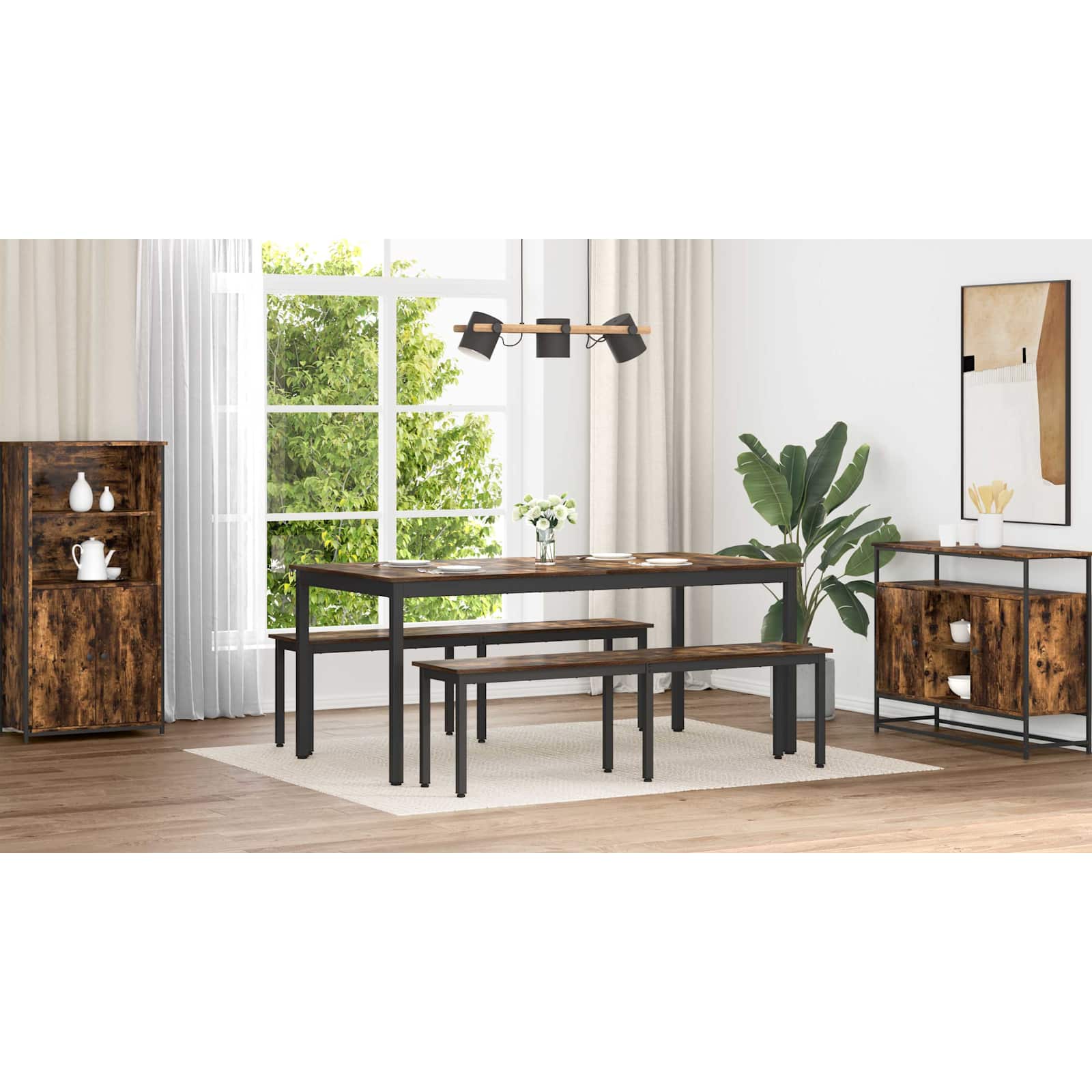 vidaXL ławka Dąb dymny 160 x 35 x 45 cm Drewno inżynieryjne