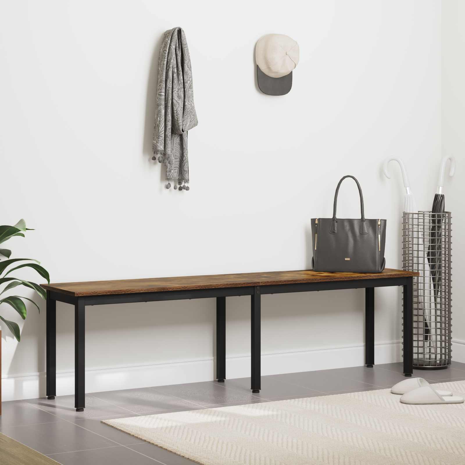 vidaXL ławka Dąb dymny 160 x 35 x 45 cm Materiał drewnopochodny