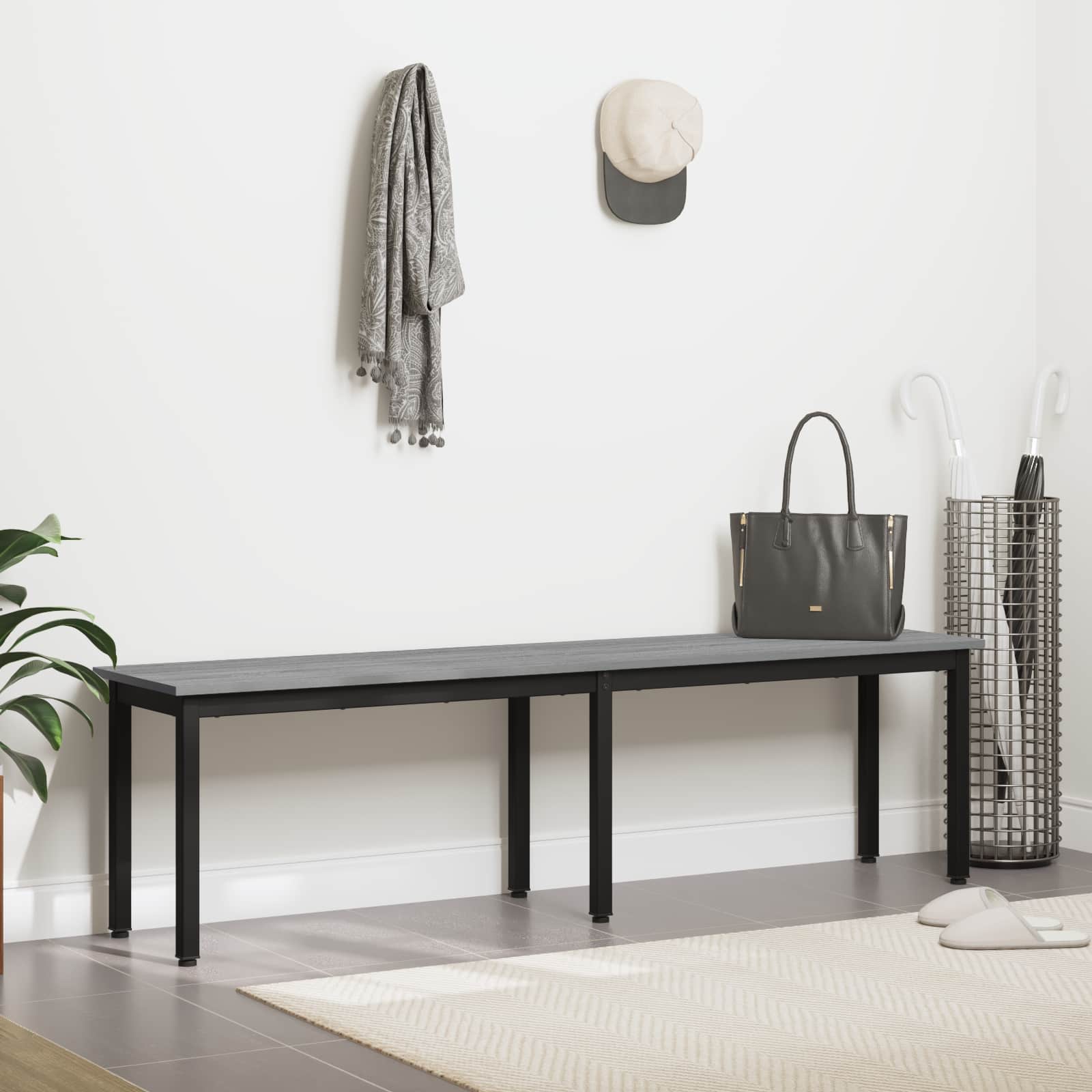 vidaXL ławka Szary Sonoma 160 x 35 x 45 cm Materiał drewnopochodny