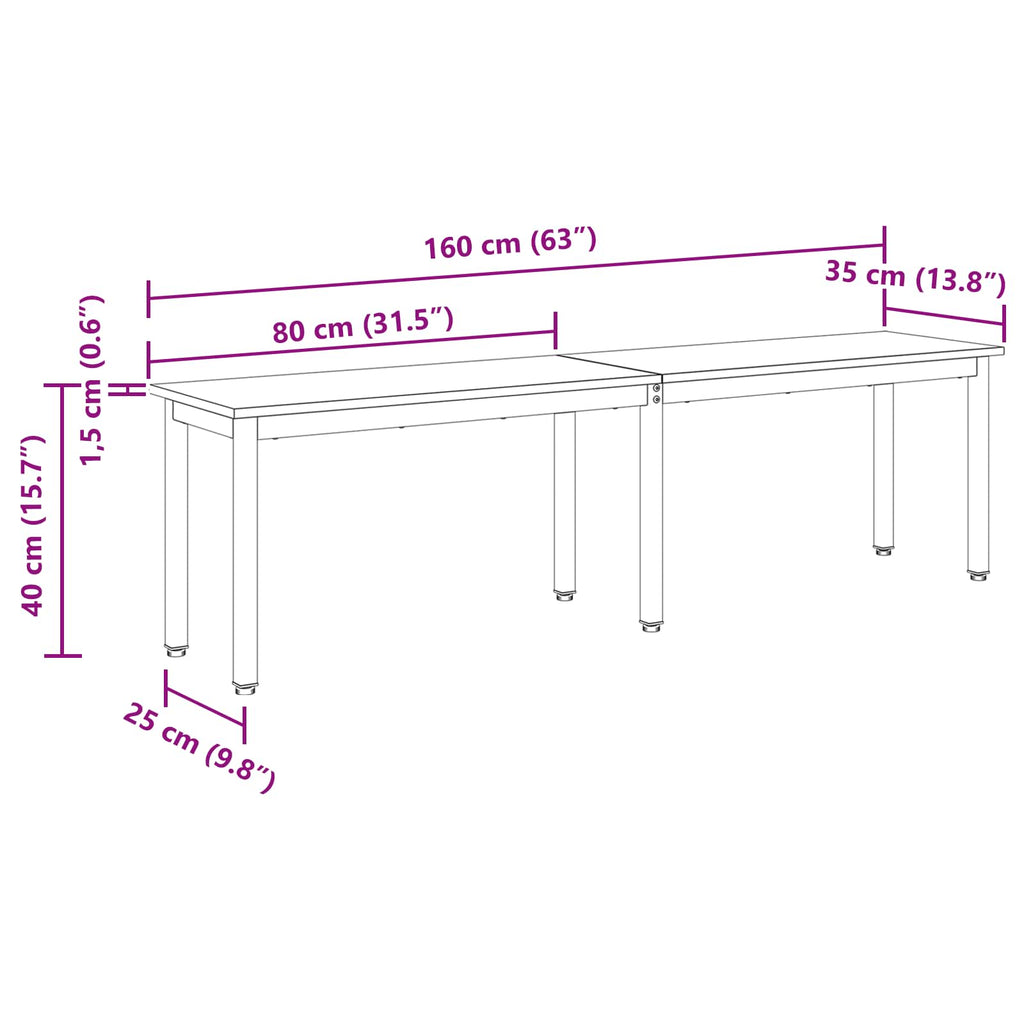 vidaXL ławka Stare drewno 160 x 35 x 45 cm Materiał drewnopochodny
