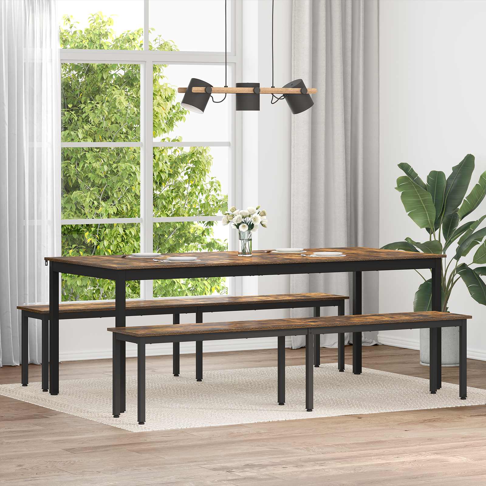 vidaXL ławka Dąb dymny 200 x 35 x 45 cm Drewno inżynieryjne