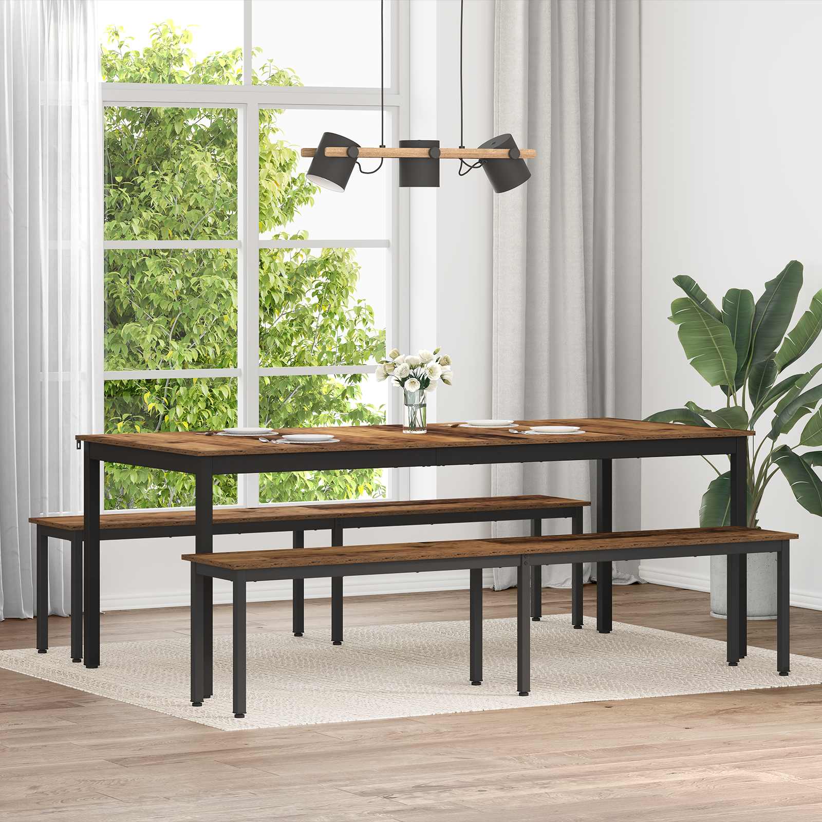 vidaXL ławka Stare drewno 200 x 35 x 45 cm Materiał drewnopochodny