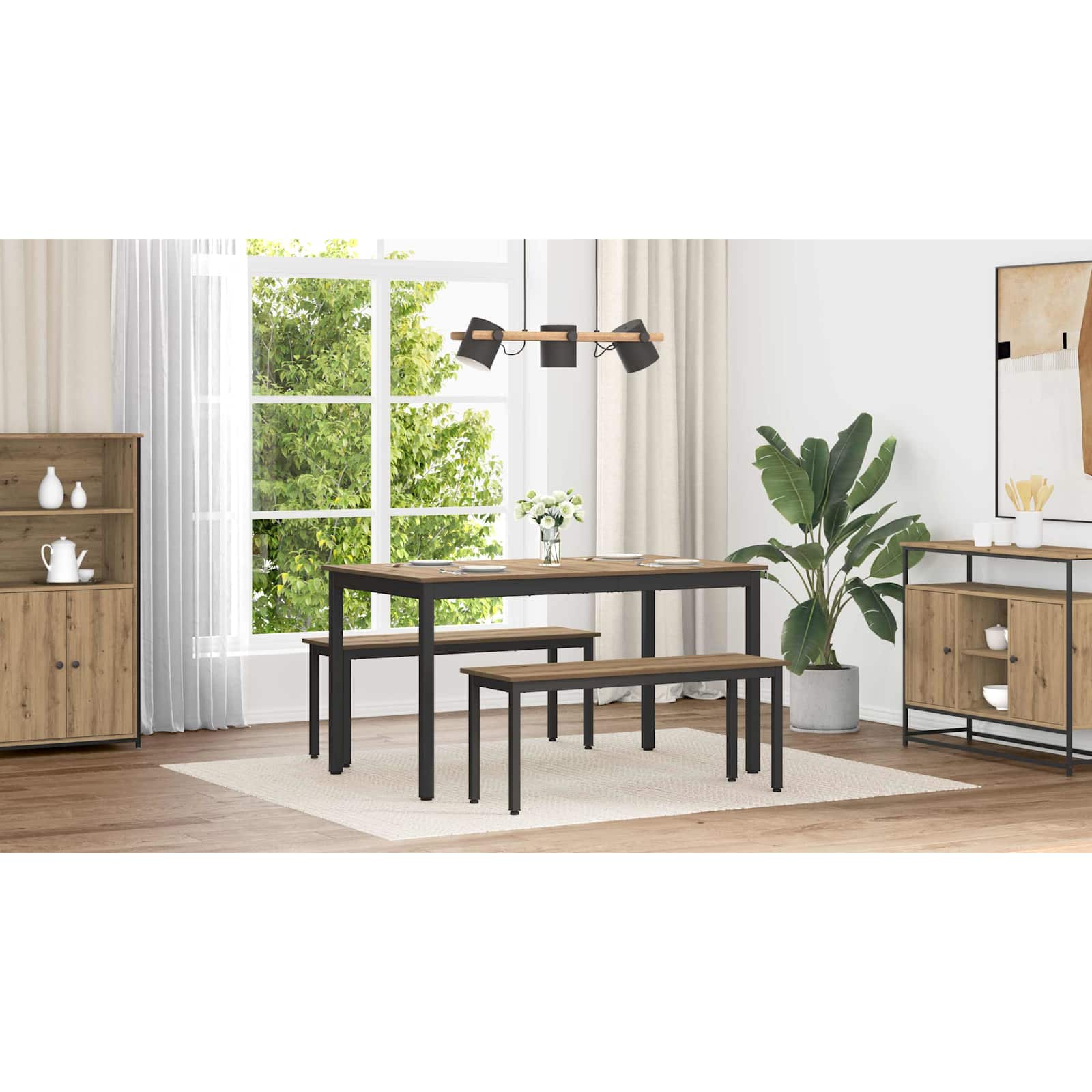 vidaXL Stoły do jadalni 140 x 80 x 75 cm METAL Prostokątny