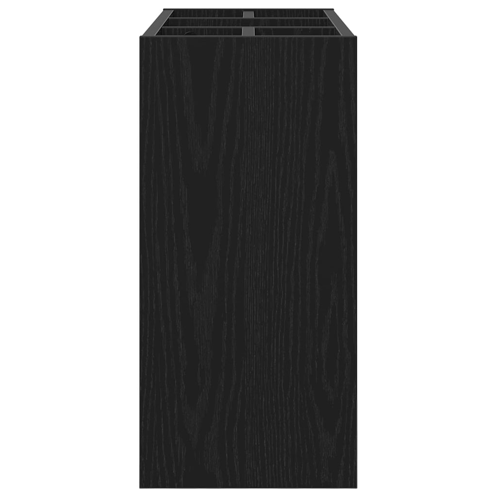 vidaXL Stojak na parasol z przechowywaniem Czarny Dąb 65 x 24 x 50 cm