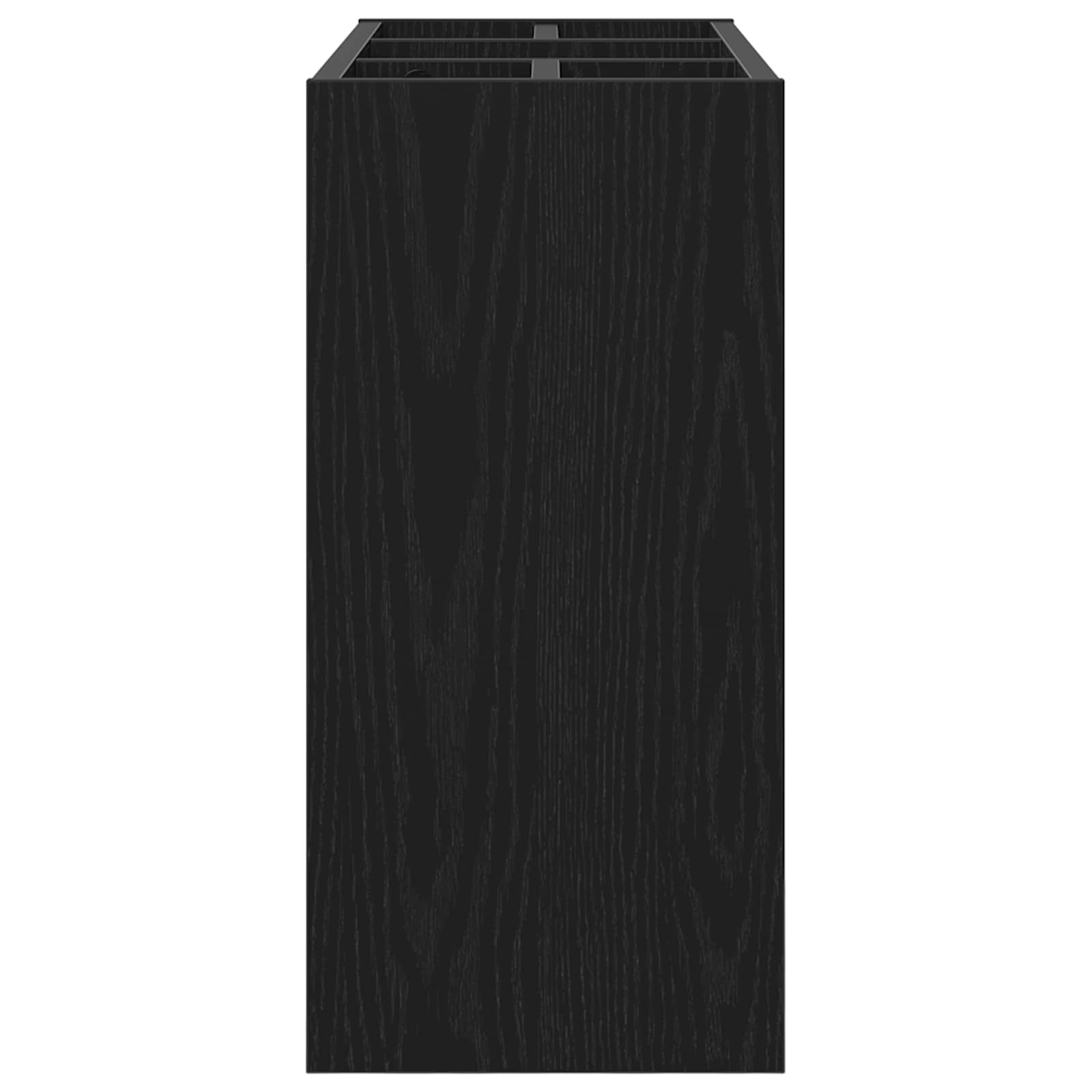 vidaXL Stojak na parasol z przechowywaniem Czarny Dąb 65 x 24 x 50 cm
