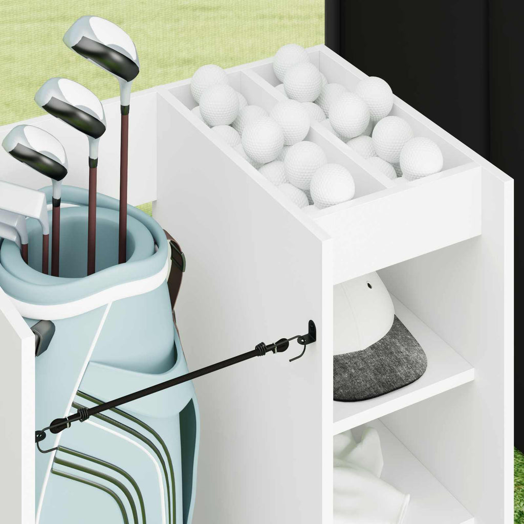 vidaXL Szafka golfowa z kołem Gładki Biały 65 x 45 x 98 cm