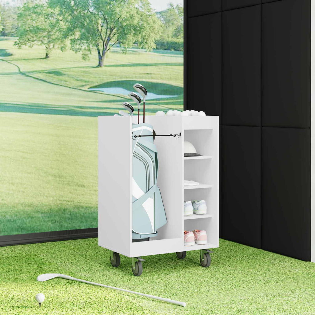vidaXL Szafka golfowa z kołem Gładki Biały 65 x 45 x 98 cm