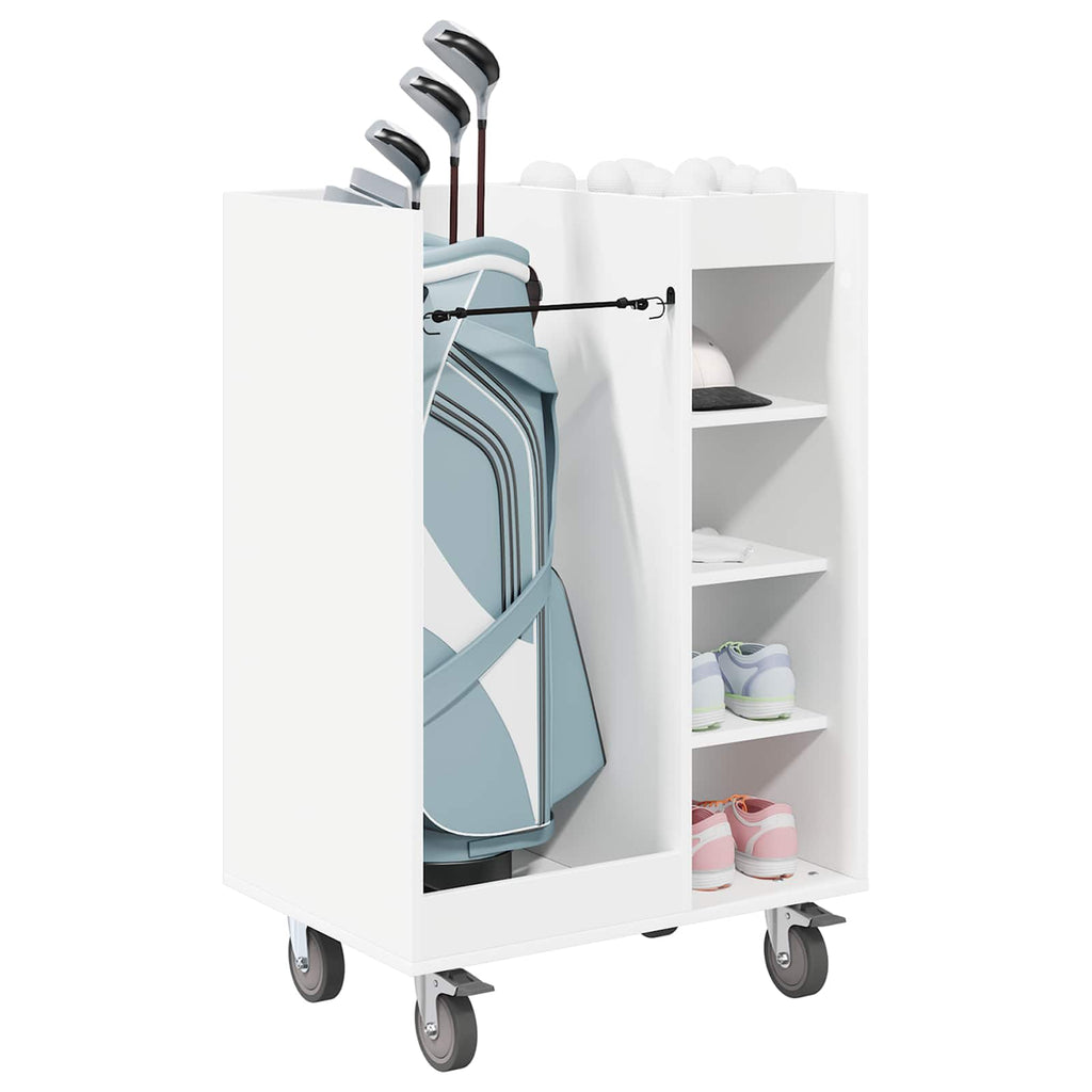 vidaXL Szafka golfowa z kołem Gładki Biały 65 x 45 x 98 cm
