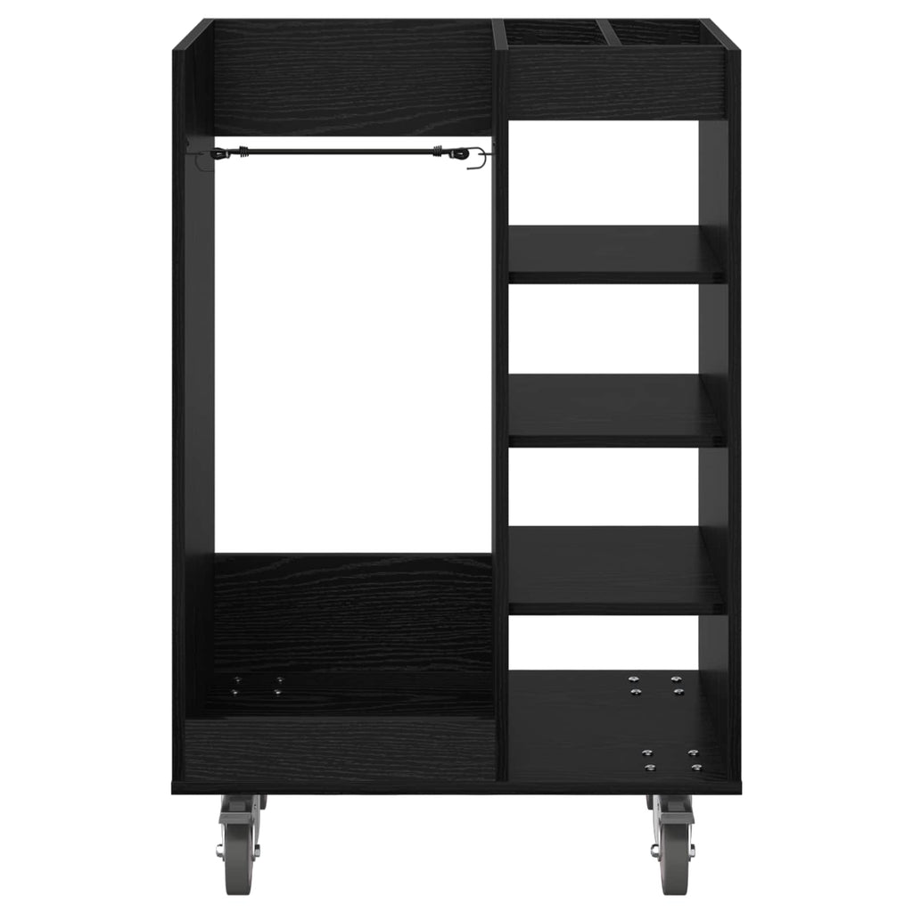 vidaXL Szafka golfowa z kołem Gładki Czarny Dąb 65 x 45 x 98 cm