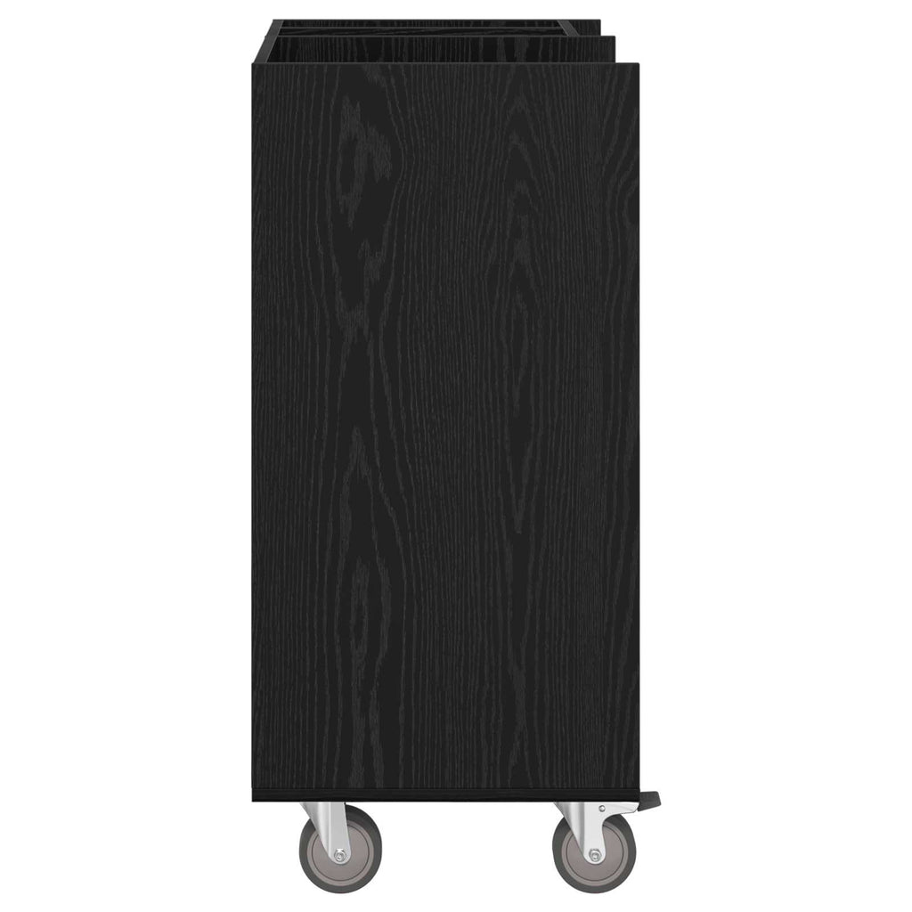 vidaXL Szafka golfowa z kołem Gładki Czarny Dąb 65 x 45 x 98 cm
