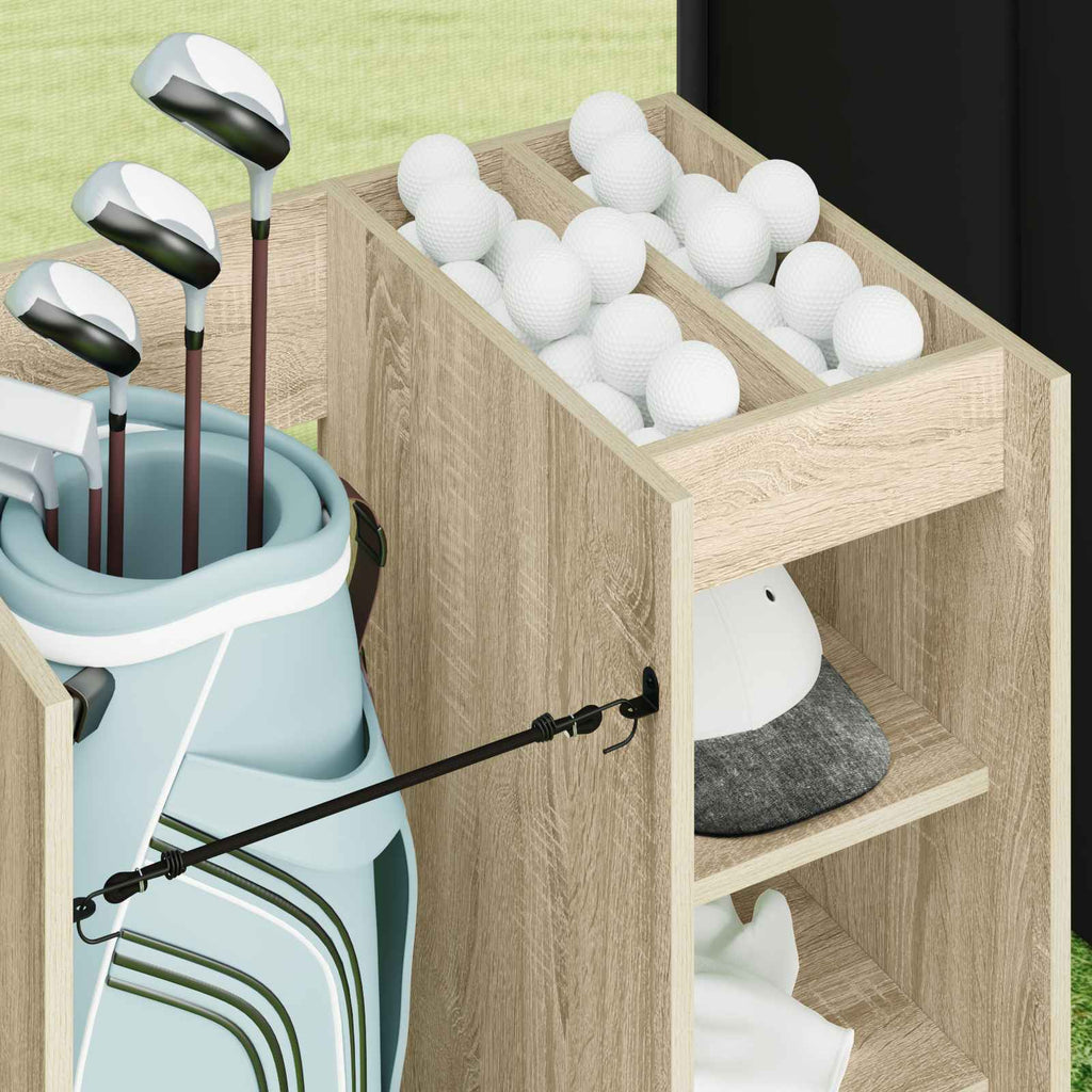 vidaXL Szafka golfowa z kołem Gładki Dąb Sonoma 65 x 45 x 98 cm