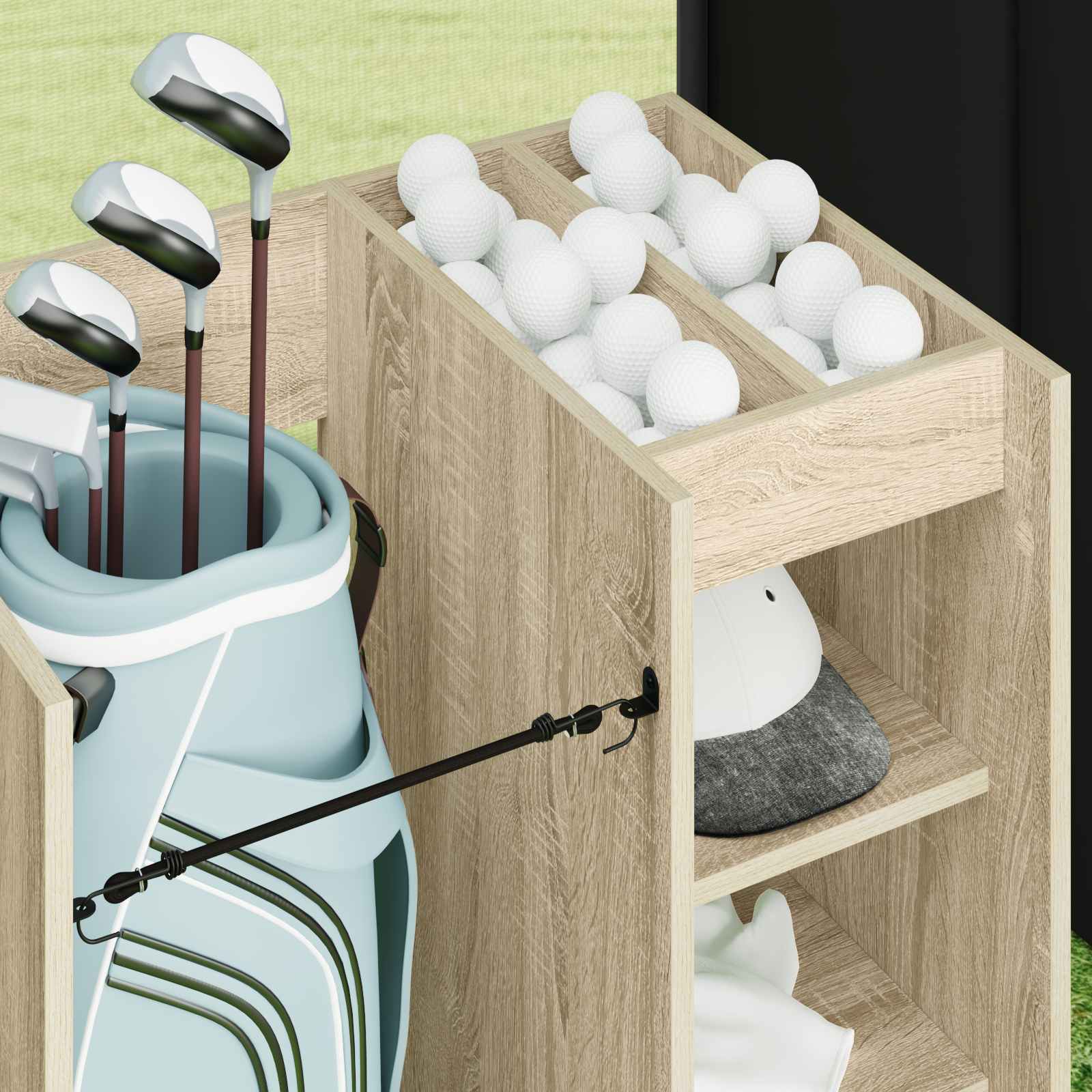 vidaXL Szafka golfowa z kołem Gładki Dąb Sonoma 65 x 45 x 98 cm