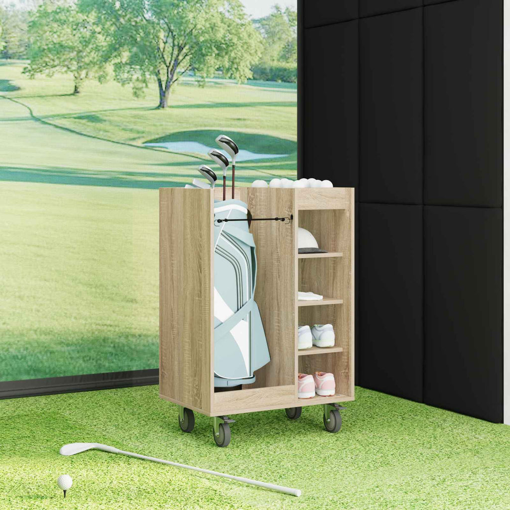 vidaXL Szafka golfowa z kołem Gładki Dąb Sonoma 65 x 45 x 98 cm