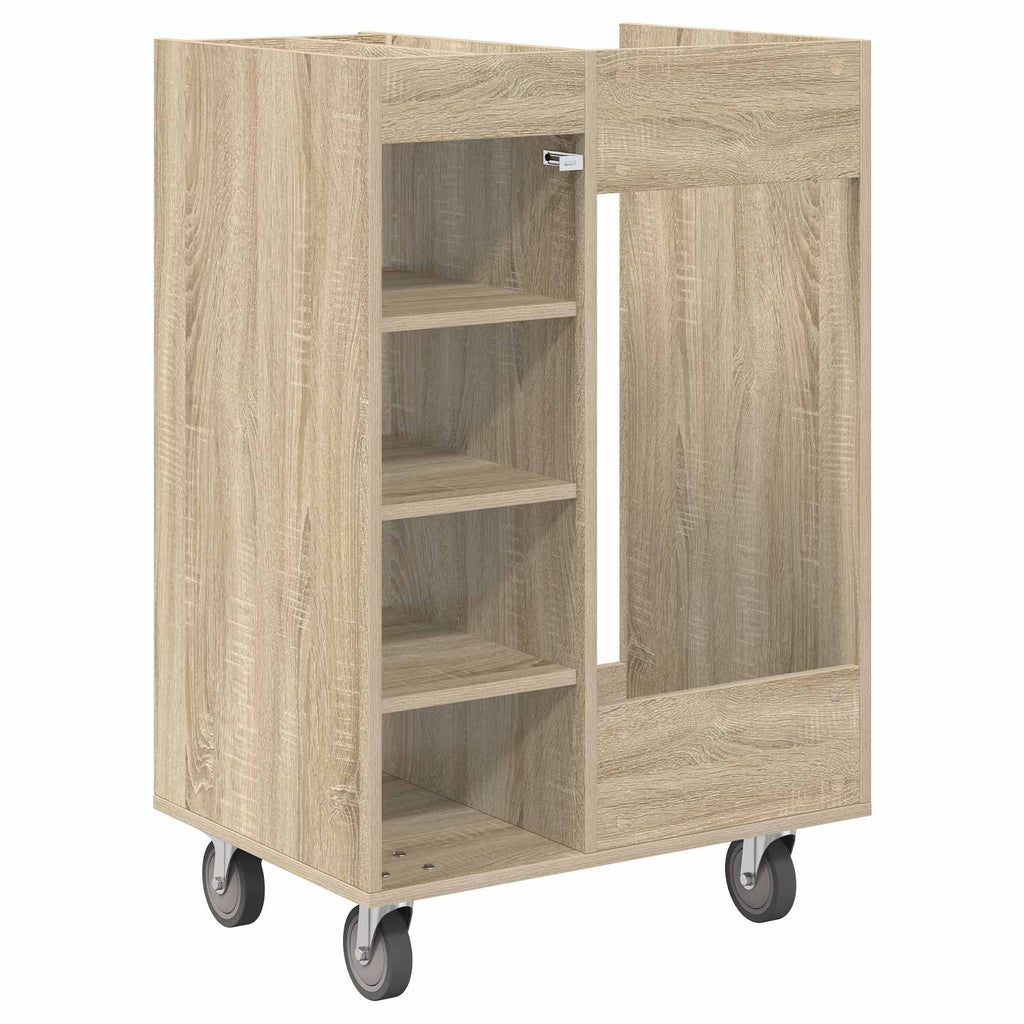 vidaXL Szafka golfowa z kołem Gładki Dąb Sonoma 65 x 45 x 98 cm