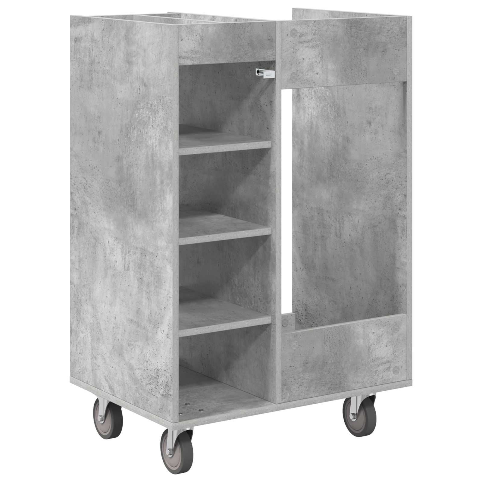 vidaXL Szafka golfowa z kołem Gładki Betonowy szary 65 x 45 x 98 cm