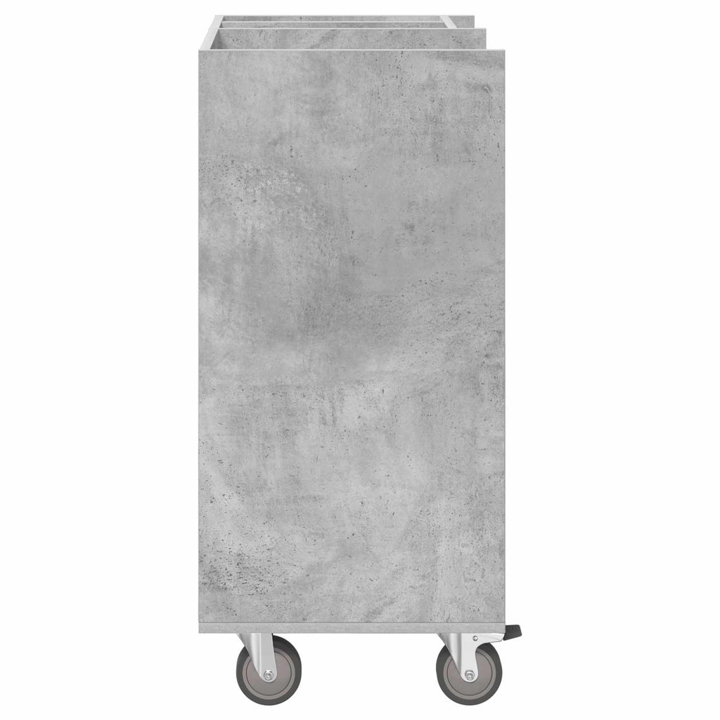 vidaXL Szafka golfowa z kołem Gładki Betonowy szary 65 x 45 x 98 cm