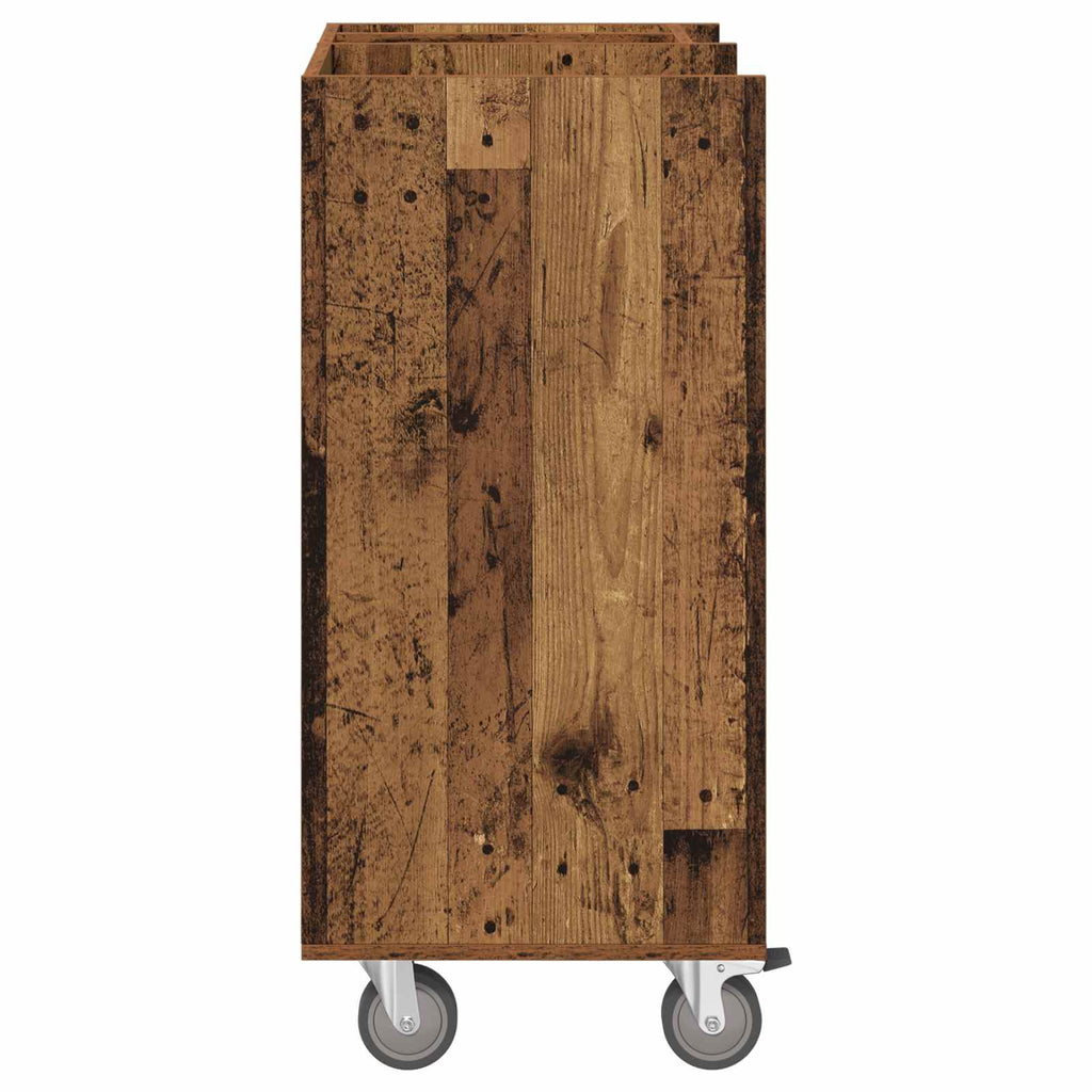 vidaXL Szafka golfowa z kołem Gładki Stare drewno 65 x 45 x 98 cm