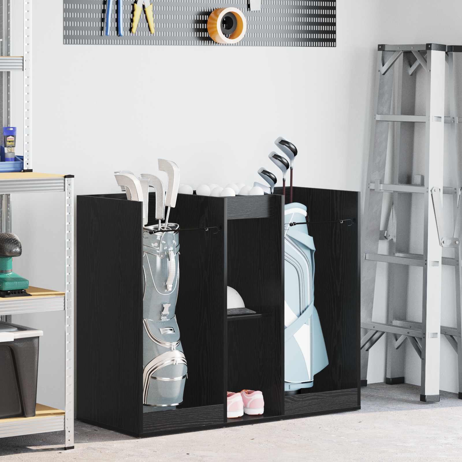 vidaXL Szafka golfowa Gładki Czarny Dąb 102 x 45 x 85,5 cm