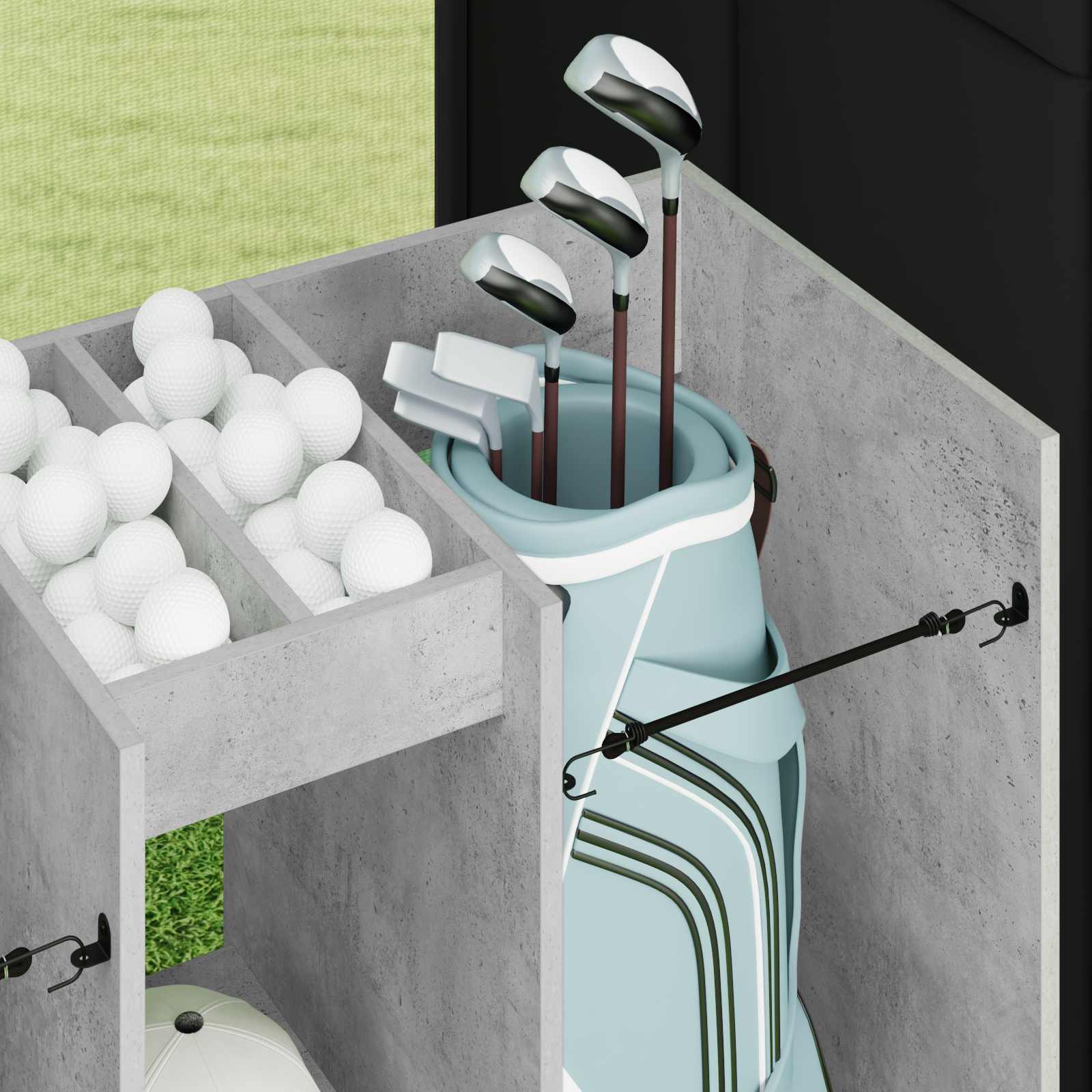 vidaXL Szafka golfowa Gładki Betonowy szary 102 x 45 x 85,5 cm