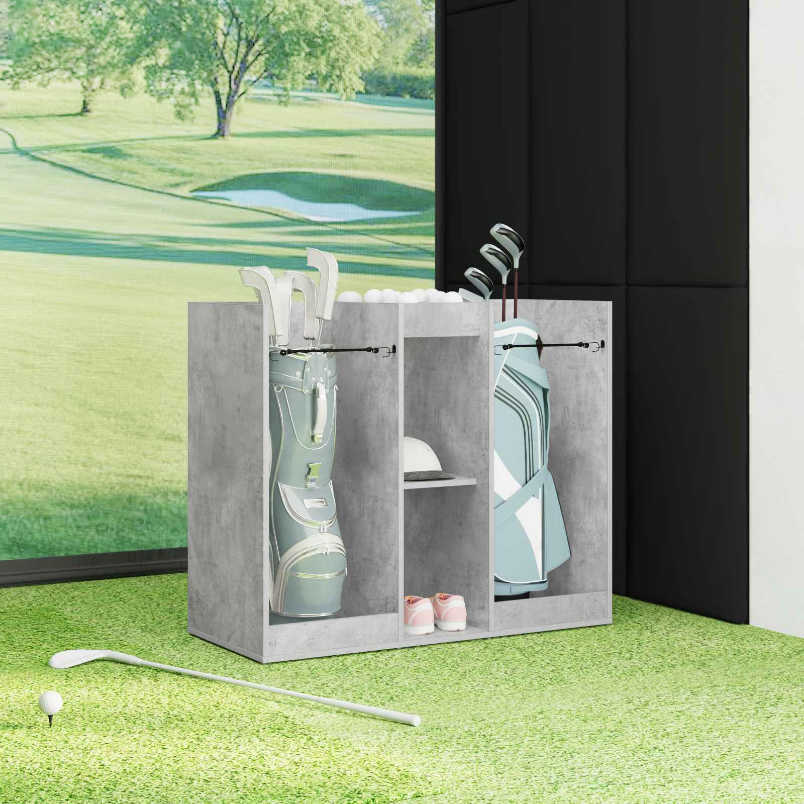 vidaXL Szafka golfowa Gładki Betonowy szary 102 x 45 x 85,5 cm