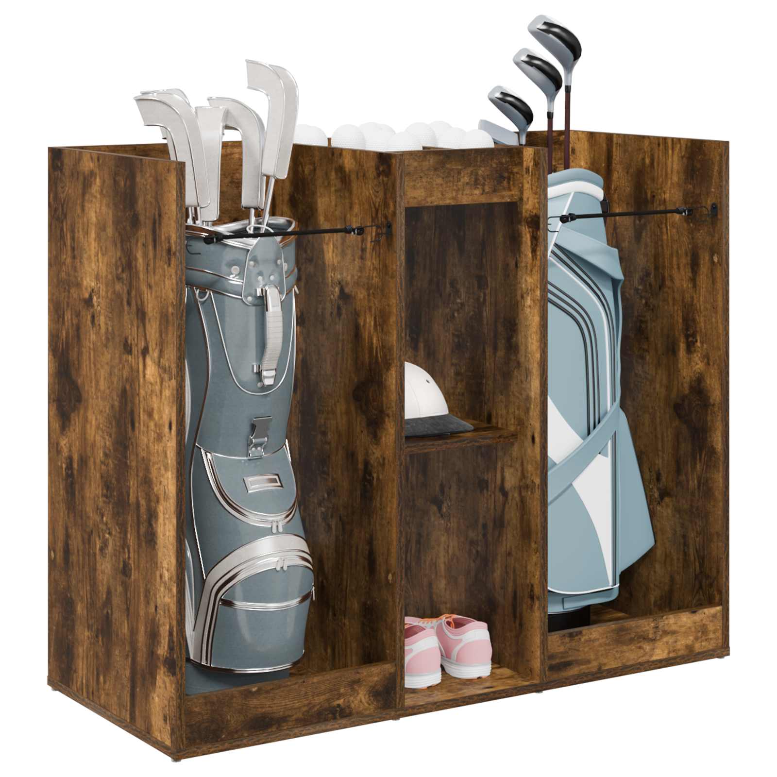 vidaXL Szafka golfowa Gładki Dąb wędzony 102 x 45 x 85,5 cm