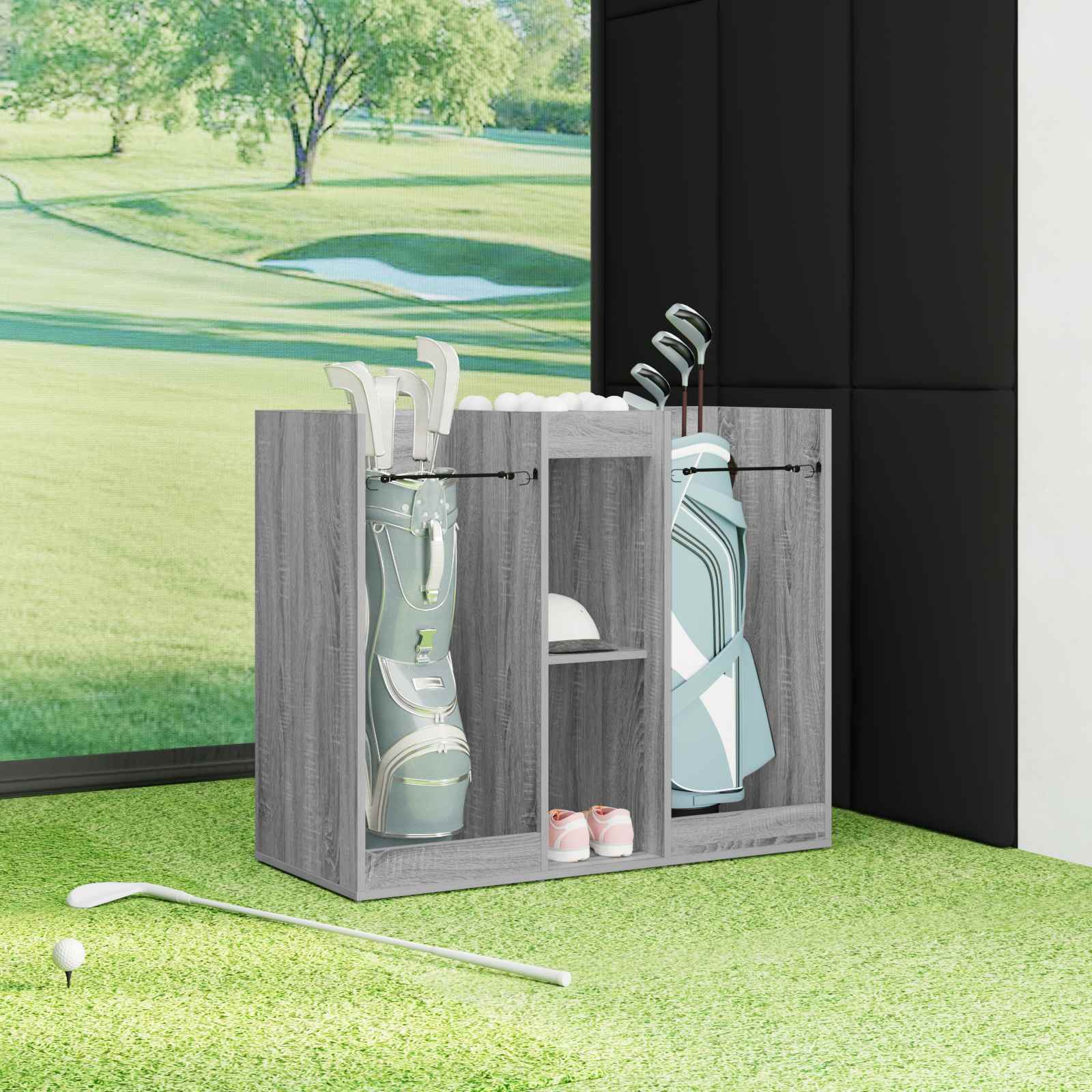 vidaXL Szafka golfowa Gładki Szary Sonoma 102 x 45 x 85,5 cm