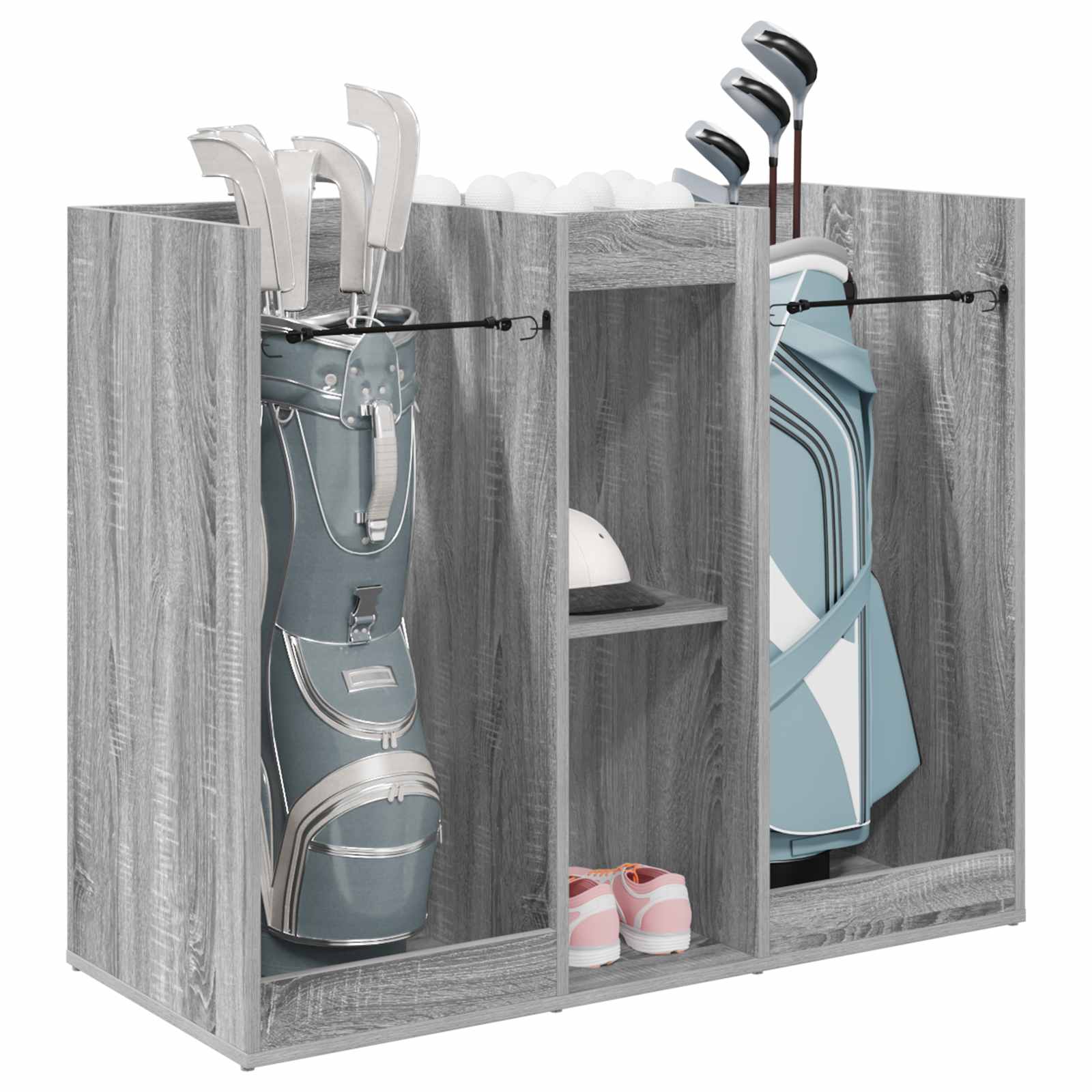 vidaXL Szafka golfowa Gładki Szary Sonoma 102 x 45 x 85,5 cm