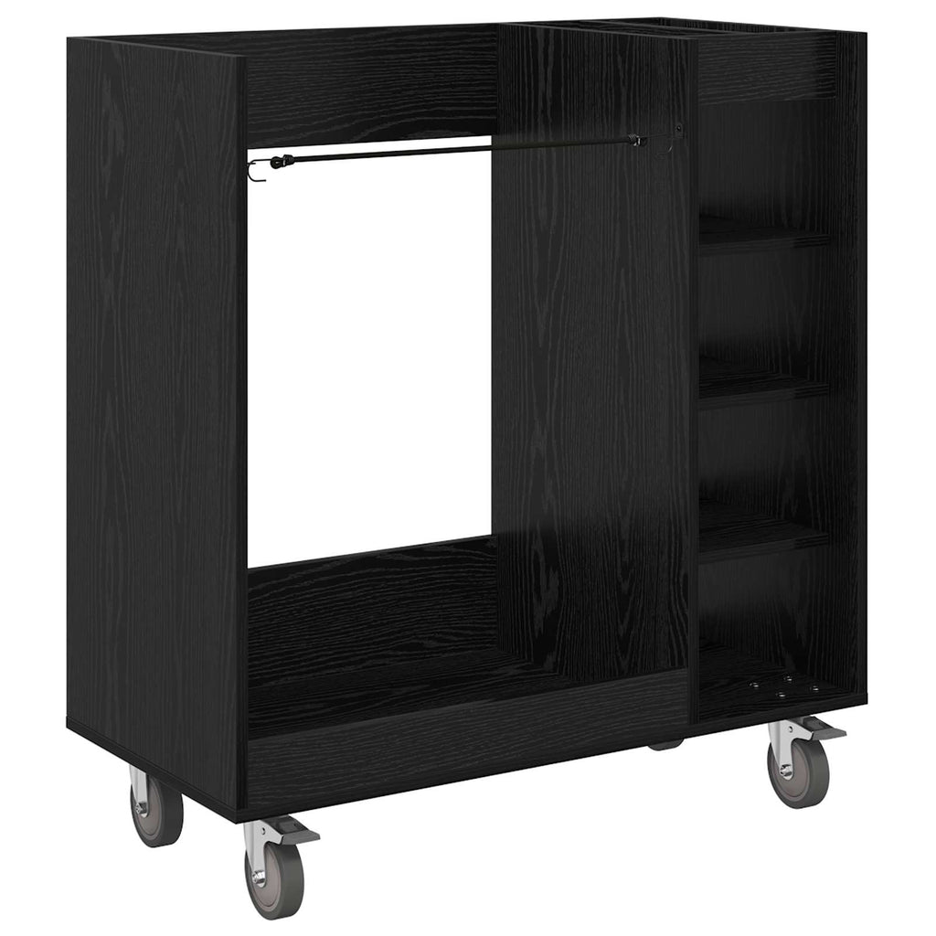 vidaXL Szafka golfowa z kołem Gładki Czarny Dąb 90 x 45 x 98 cm