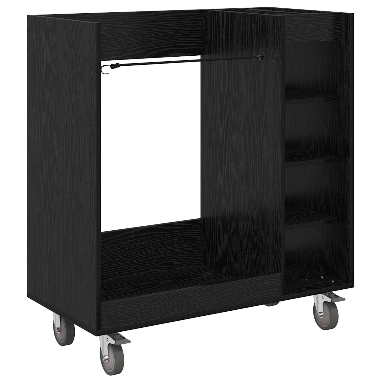 vidaXL Szafka golfowa z kołem Gładki Czarny Dąb 90 x 45 x 98 cm