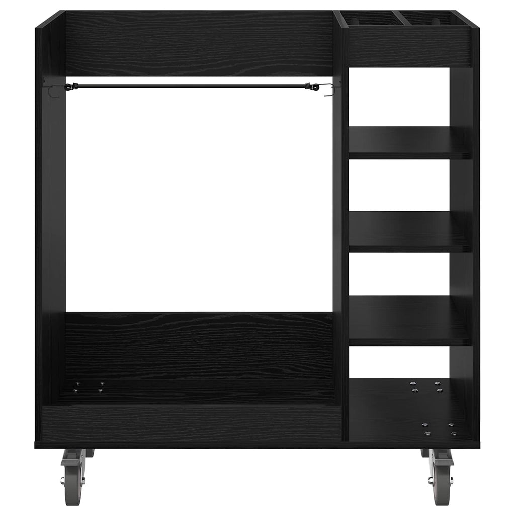 vidaXL Szafka golfowa z kołem Gładki Czarny Dąb 90 x 45 x 98 cm