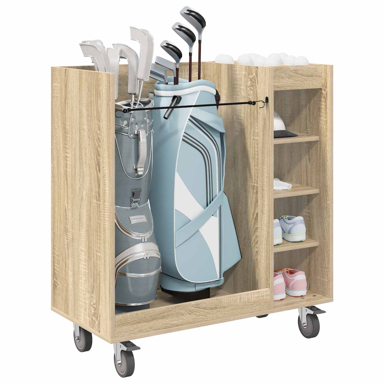 vidaXL Szafka golfowa z kołem Gładki Dąb Sonoma 90 x 45 x 98 cm