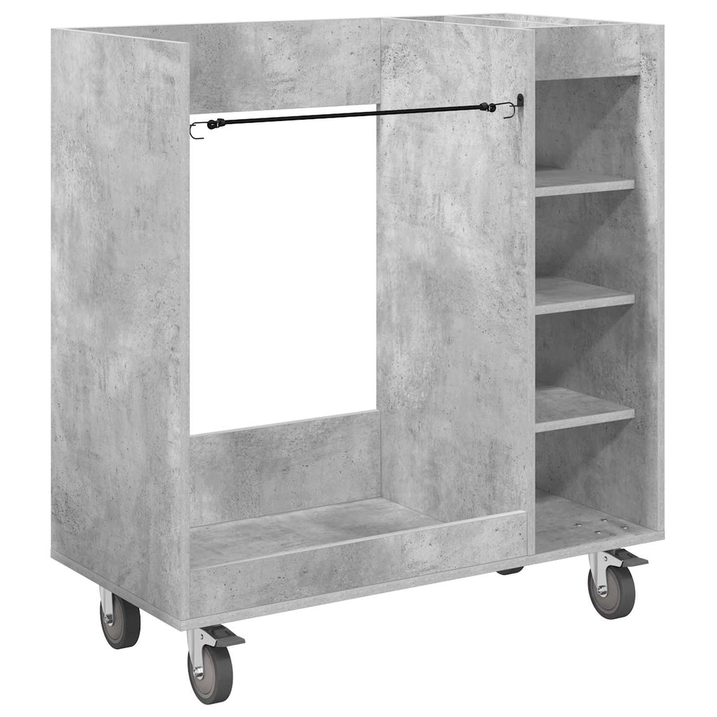vidaXL Szafka golfowa z kołem Gładki Betonowy szary 90 x 45 x 98 cm