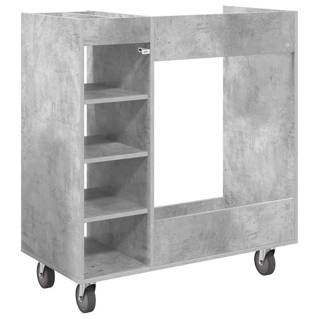 vidaXL Szafka golfowa z kołem Gładki Betonowy szary 90 x 45 x 98 cm
