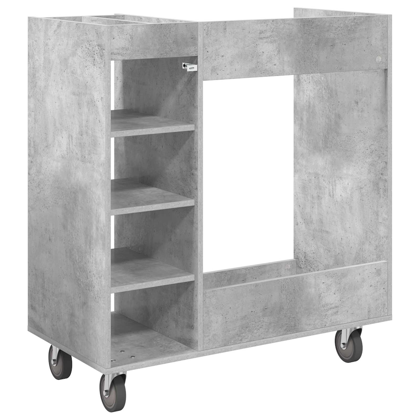 vidaXL Szafka golfowa z kołem Gładki Betonowy szary 90 x 45 x 98 cm