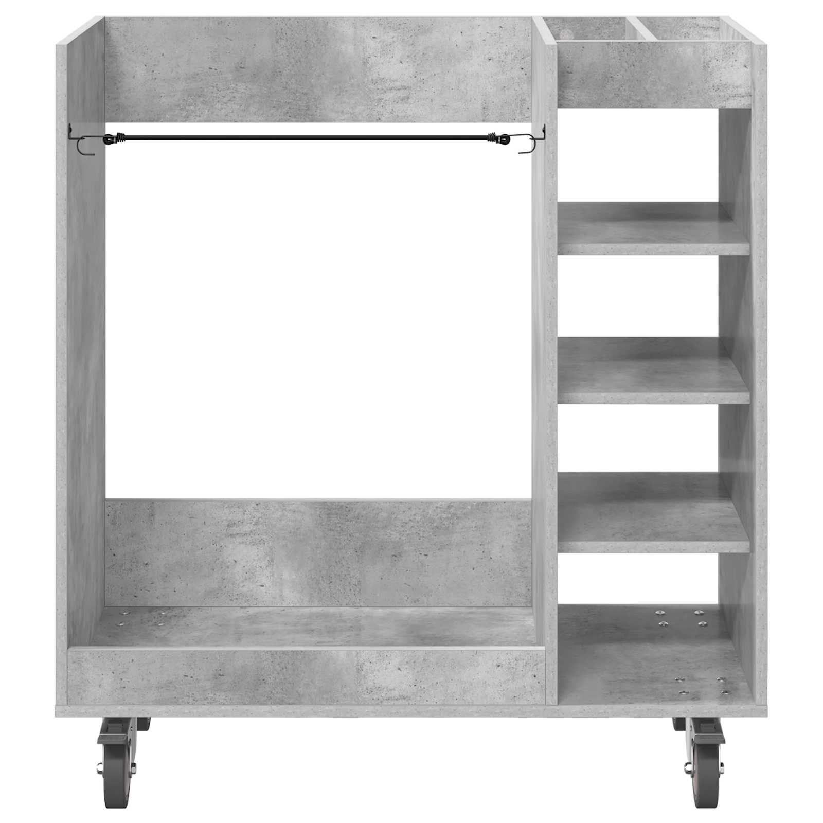 vidaXL Szafka golfowa z kołem Gładki Betonowy szary 90 x 45 x 98 cm