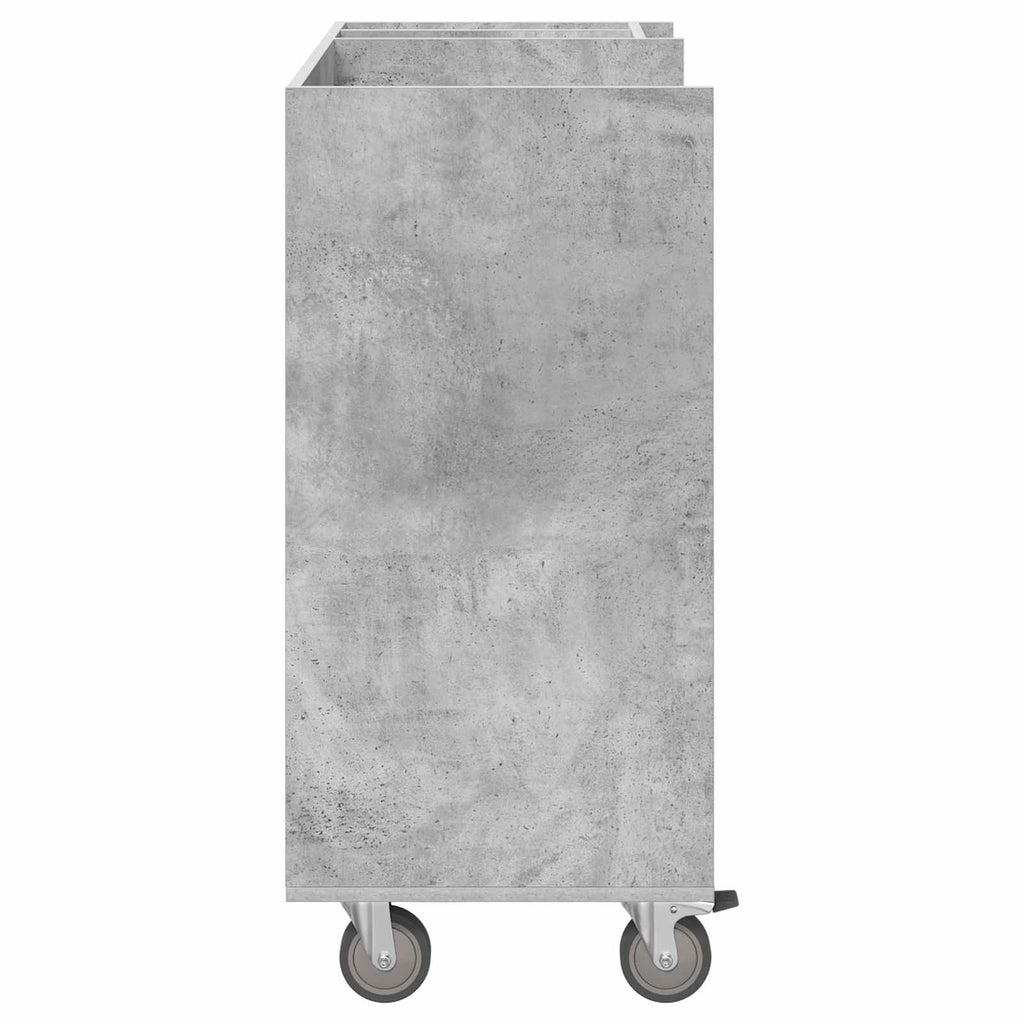 vidaXL Szafka golfowa z kołem Gładki Betonowy szary 90 x 45 x 98 cm