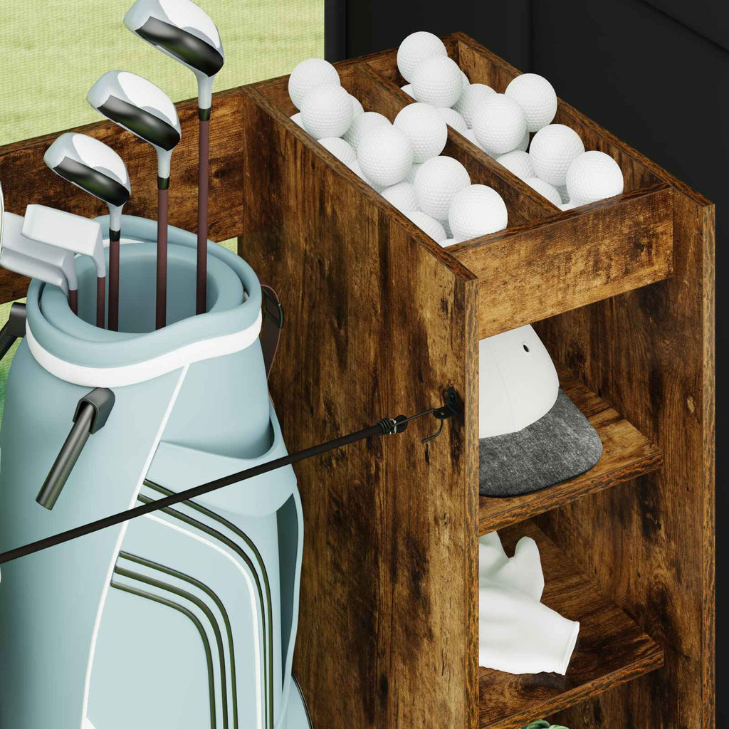 vidaXL Szafka golfowa z kołem Gładki Dąb wędzony 90 x 45 x 98 cm