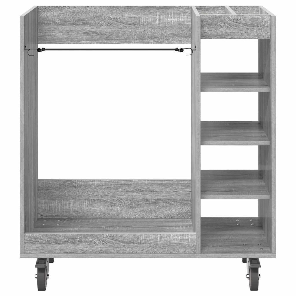 vidaXL Szafka golfowa z kołem Gładki Szary Sonoma 90 x 45 x 98 cm