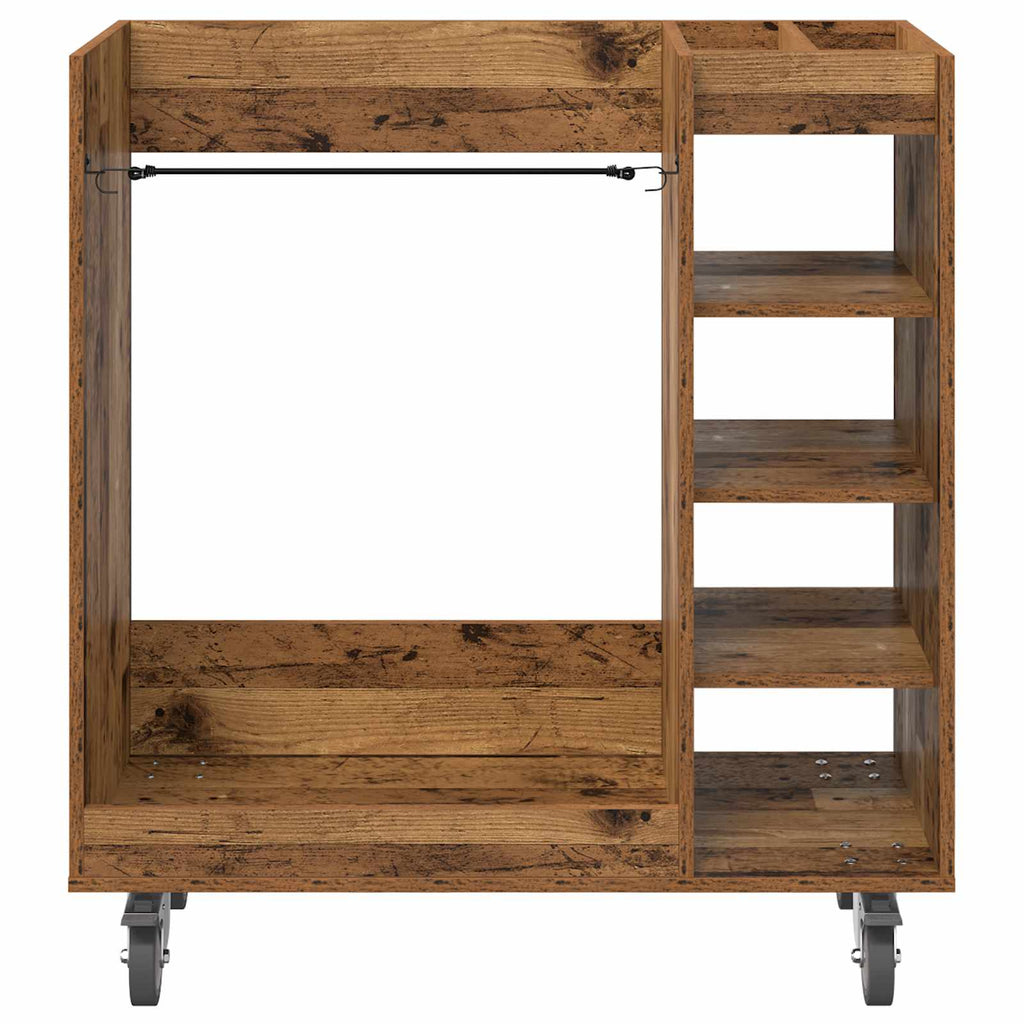 vidaXL Szafka golfowa z kołem Gładki Stare drewno 90 x 45 x 98 cm