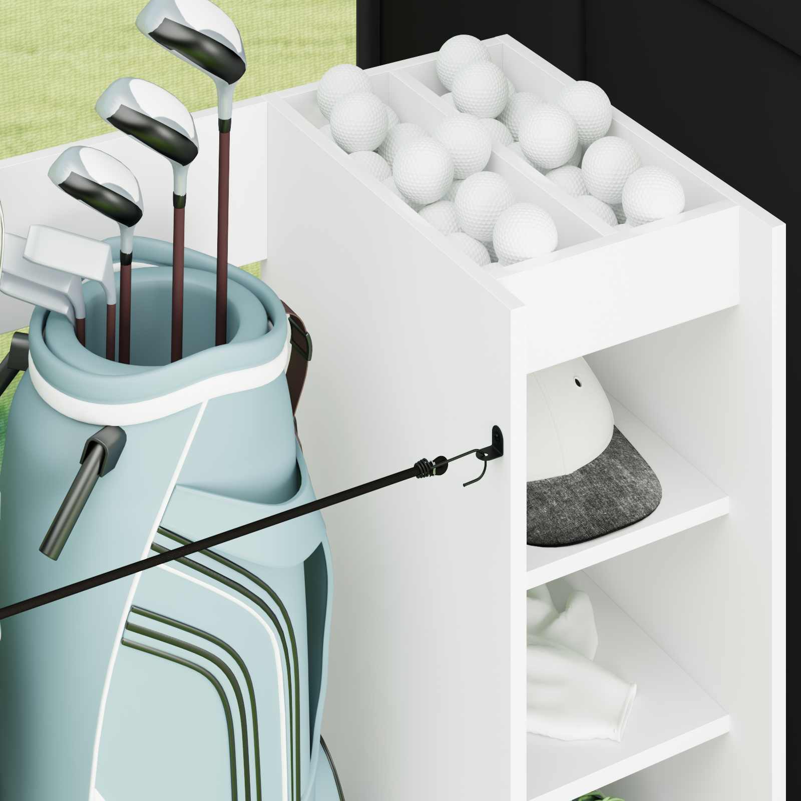 vidaXL Szafka golfowa z kołem Gładki Biały 120 x 45 x 98 cm
