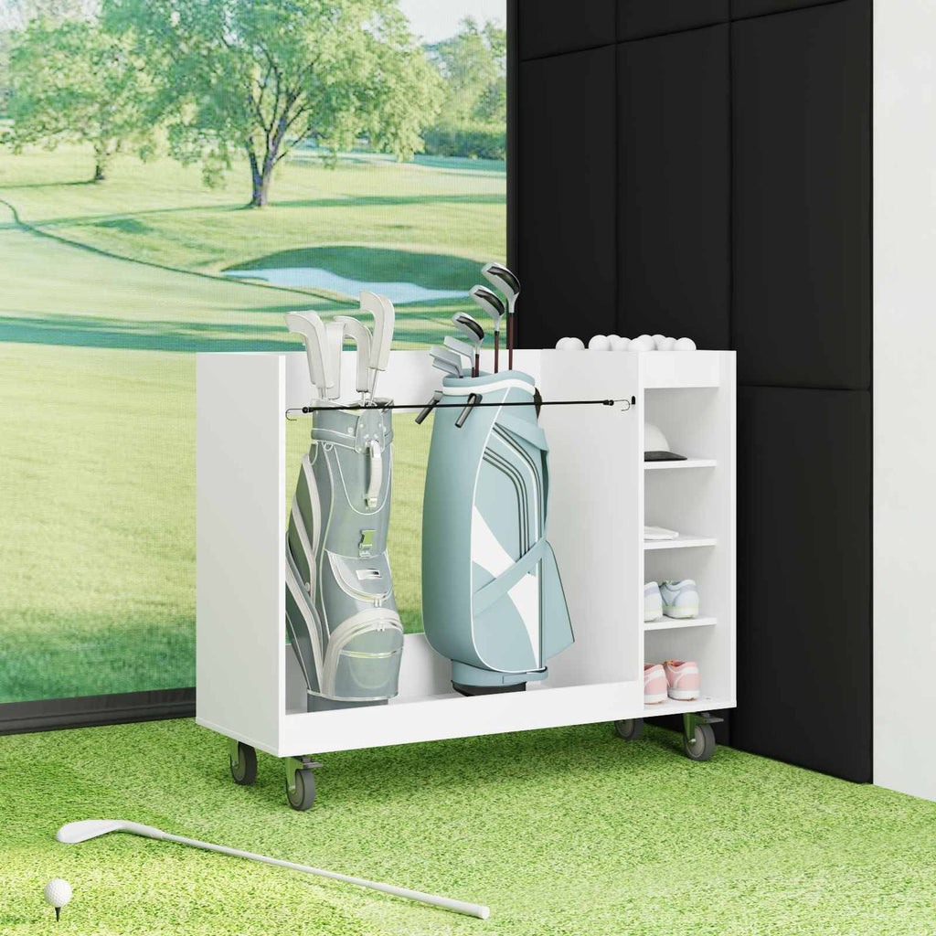 vidaXL Szafka golfowa z kołem Gładki Biały 120 x 45 x 98 cm